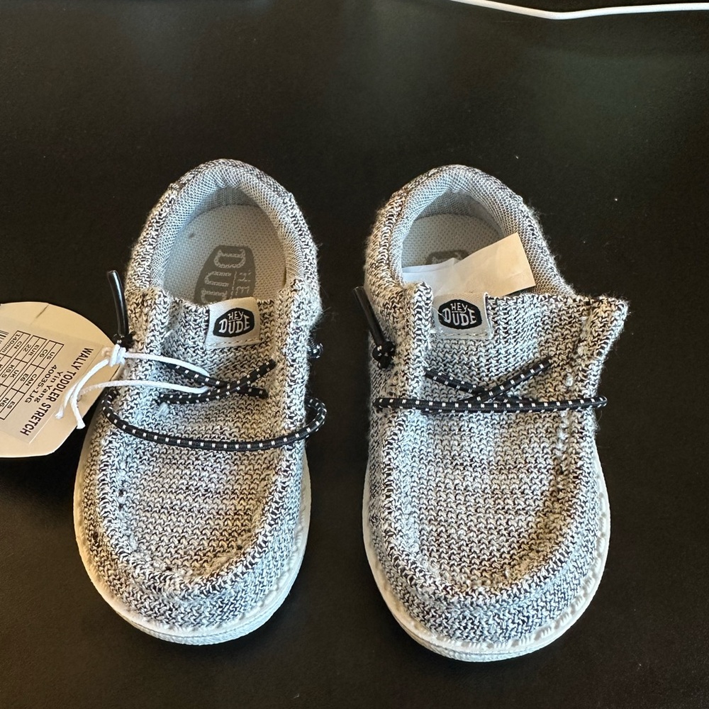 Hey Dude Toddler Black and White Shoes